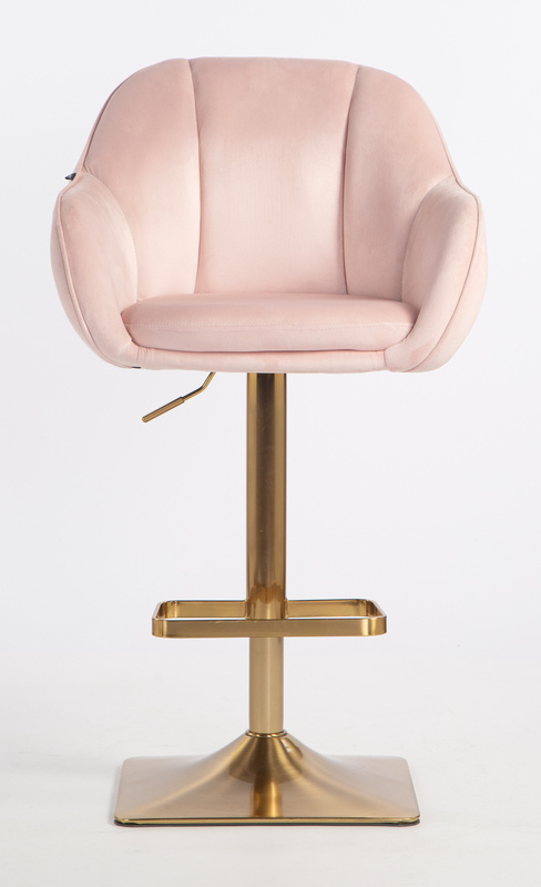 HOKER HR2055KW PUDROWY RÓŻ WELUR ZŁOTA PODSTAWA