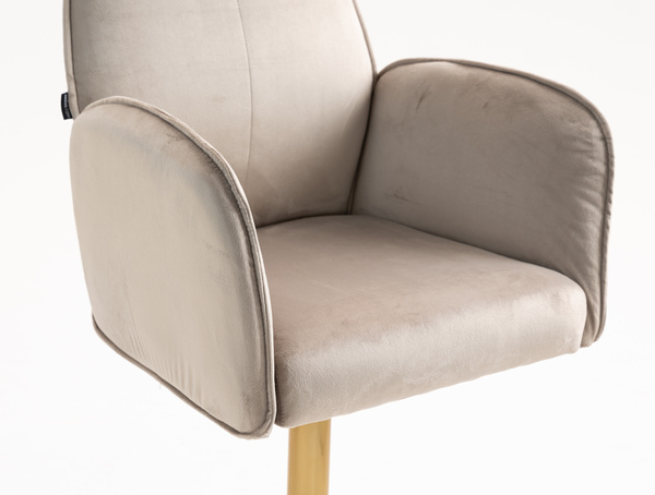 FOTEL HR280W LATTE WELUR ZŁOTA PODSTAWA