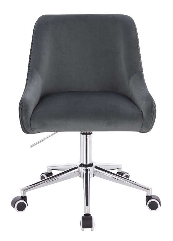 FOTEL HR920K GRAFITOWY WELUR CHROMOWANA PODSTAWA