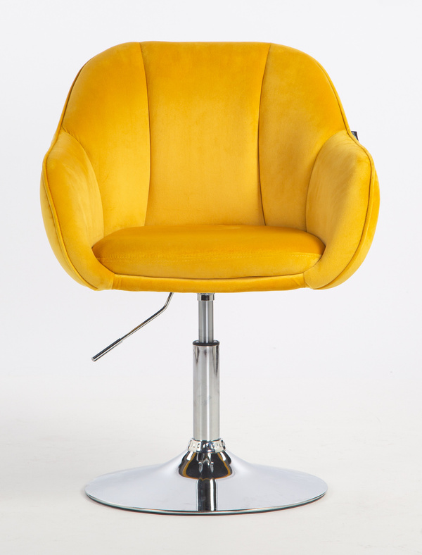 HOKER HR2055N ŻÓŁTY WELUR CHROMOWANA PODSTAWA