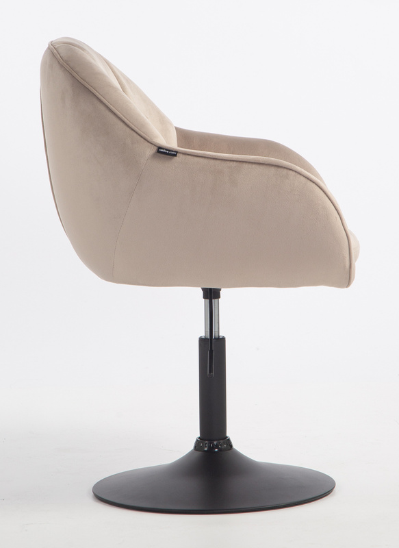 FOTEL HR2055N LATTE WELUR CZARNA PODSTAWA