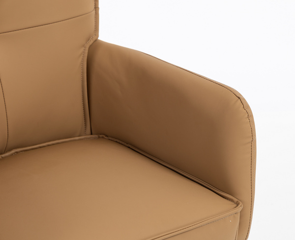 HOKER HR250N KARMELOWY EKOSKÓRA PREMIUM SOFT CHROMOWANA PODSTAWA