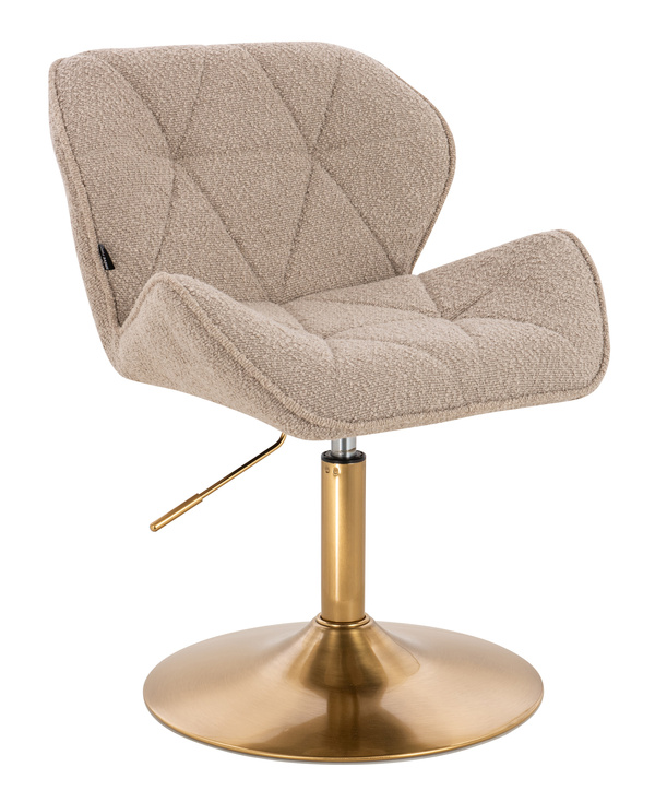 FOTEL HR111N LATTE BARANEK ZŁOTA PODSTAWA