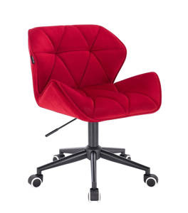 FOTEL HR111K CZERWONY WELUR CZARNA PODSTAWA