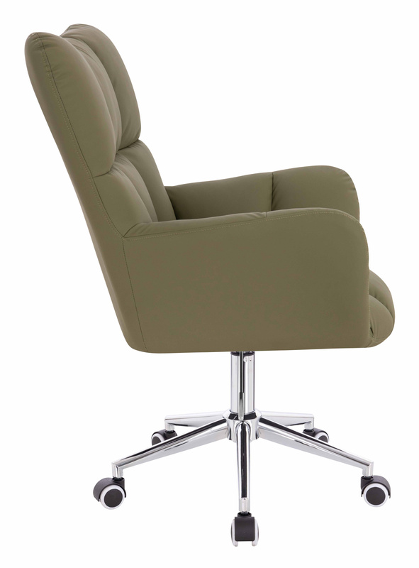 HOKER HR650K KHAKI EKOSKÓRA PREMIUM SOFT CHROMOWANA PODSTAWA