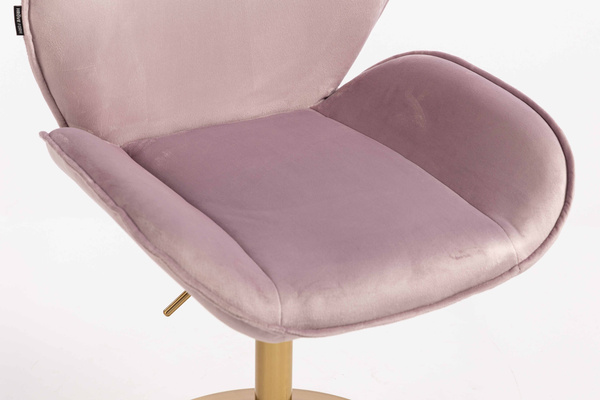 FOTEL HR350N WRZOSOWY WELUR ZŁOTA PODSTAWA