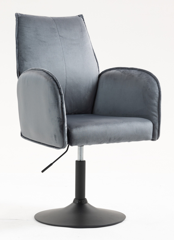 FOTEL HR280N GRAFITOWY WELUR CZARNA PODSTAWA