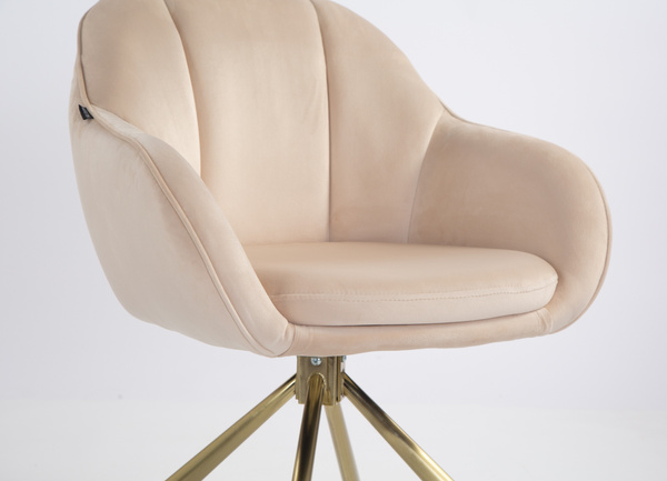 HOKER HR2055 KREMOWY WELUR ZŁOTY PAJĄK