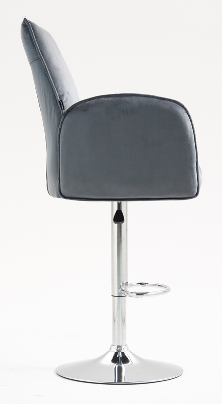 FOTEL HR280W GRAFITOWY WELUR CHROMOWANA PODSTAWA