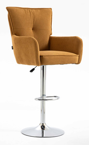 HOKER HR250W ŻÓŁTY CURRY PREMIUM CORD SZTRUKS CHROMOWANA PODSTAWA