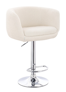 FOTEL HR333W KREMOWY BARANEK CHROMOWANA PODSTAWA