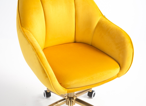 HOKER HR2055K ŻÓŁTY WELUR ZŁOTA PODSTAWA