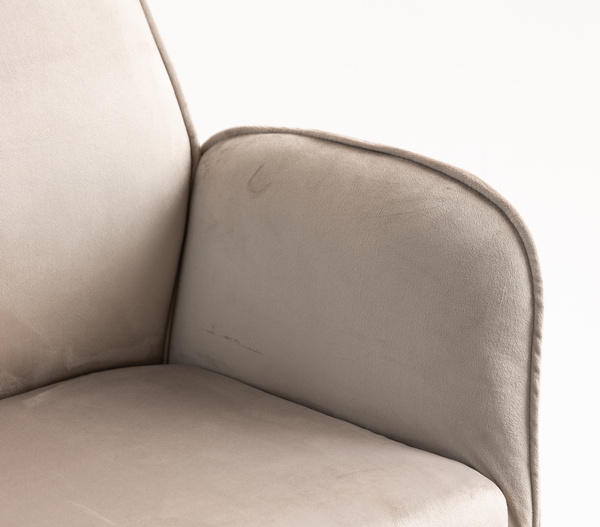 FOTEL HR280W LATTE WELUR CHROMOWANA PODSTAWA