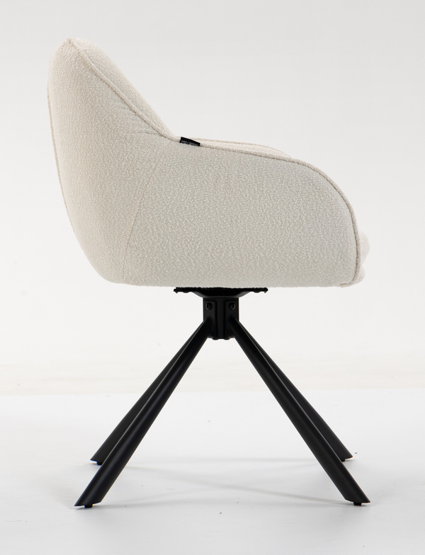 FOTEL HR2055 KREMOWY BARANEK CZARNY PAJĄK