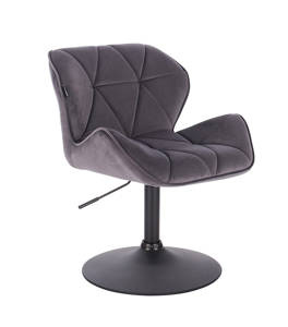 FOTEL HR111N GRAFITOWY WELUR CZARNA PODSTAWA