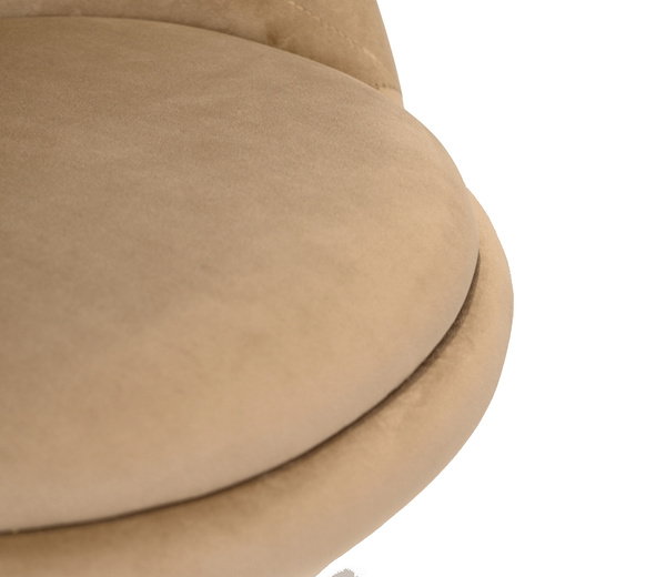 FOTEL HR948W LATTE WELUR ZŁOTA PODSTAWA