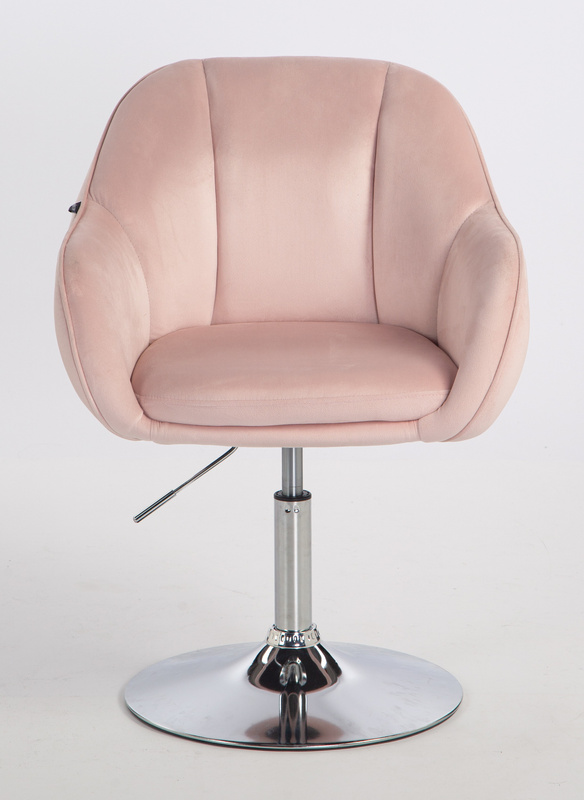 HOKER HR2055N PUDROWY RÓŻ WELUR CHROMOWANA PODSTAWA