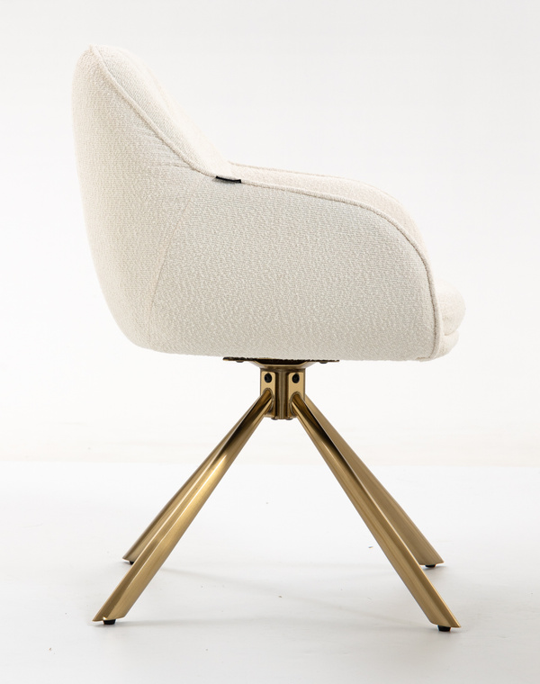 FOTEL HR2055 KREMOWY BARANEK ZŁOTY PAJĄK