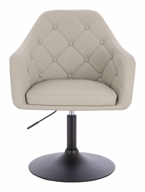 HOKER HR831N ECRU EKOSKÓRA PREMIUM SOFT CZARNA PODSTAWA