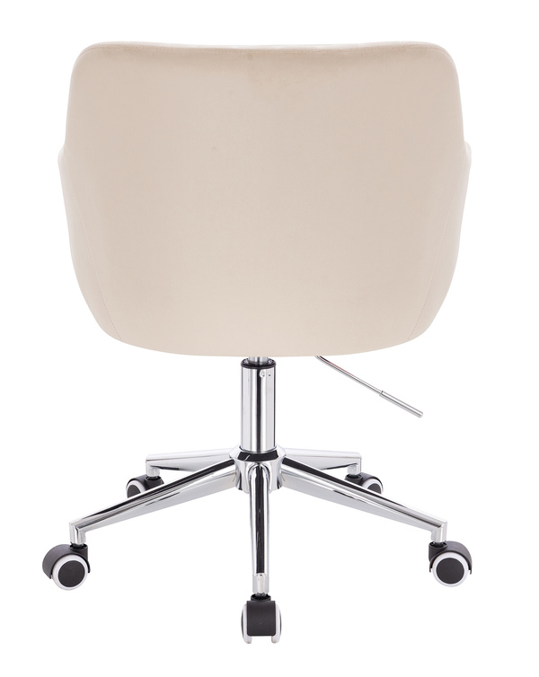 FOTEL HR190K KREMOWY WELUR CHROMOWANA PODSTAWA