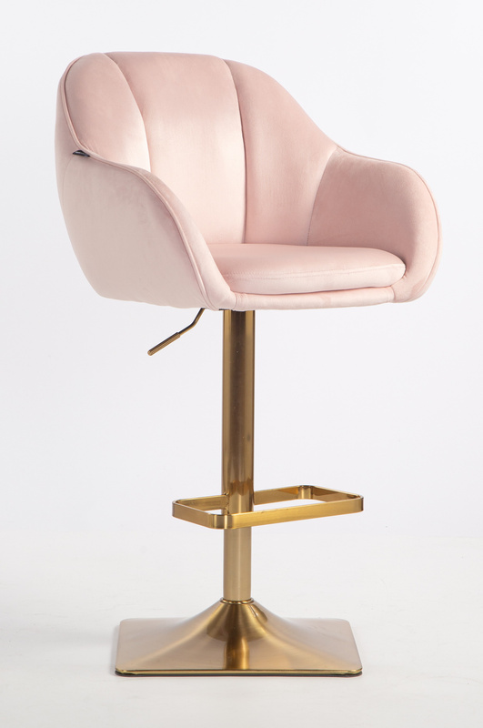 HOKER HR2055KW PUDROWY RÓŻ WELUR ZŁOTA PODSTAWA