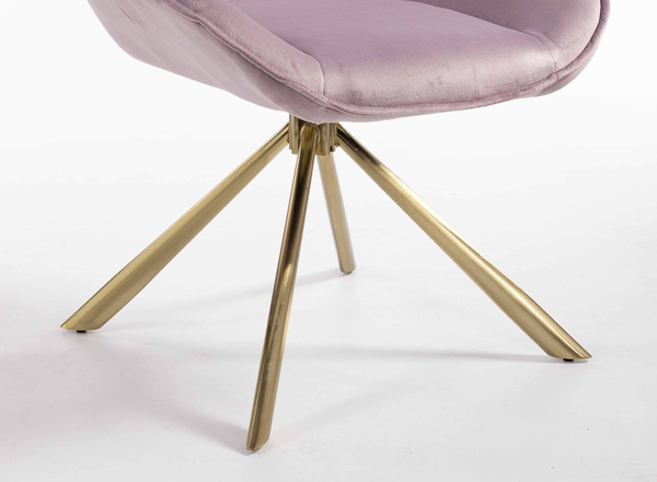 FOTEL HR350 PAJĄK WRZOSOWY WELUR ZŁOTA PODSTAWA