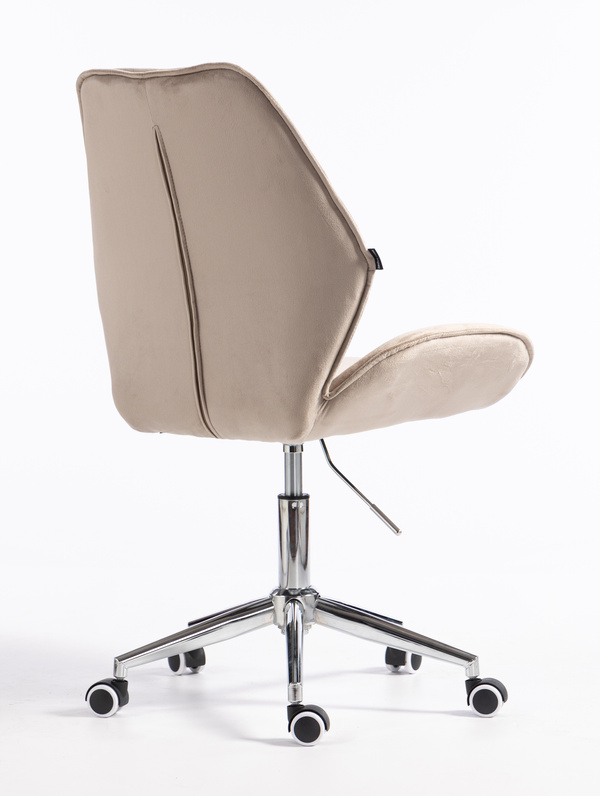 FOTEL HR350K LATTE WELUR CHROMOWANA PODSTAWA