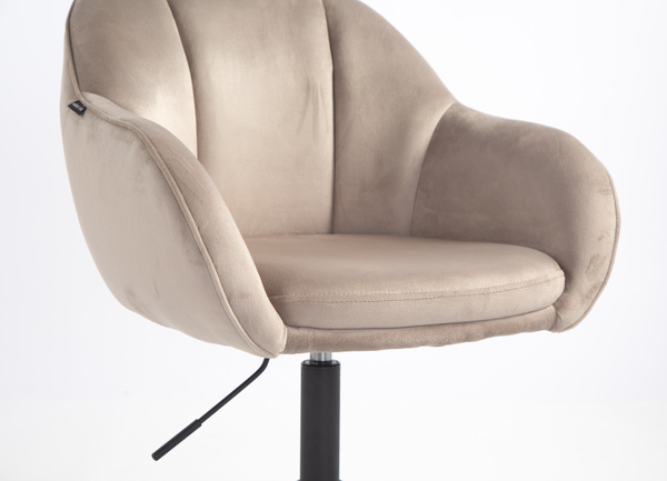 FOTEL HR2055K LATTE WELUR CZARNA PODSTAWA