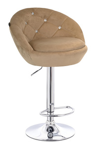 FOTEL HR948W LATTE WELUR CHROMOWANA PODSTAWA