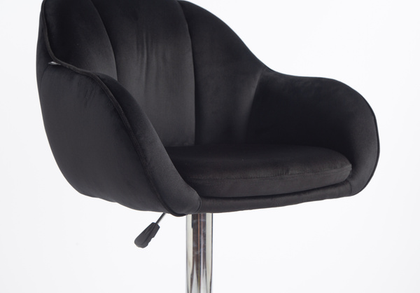 HOKER HR2055W CZARNY WELUR CHROMOWANA PODSTAWA