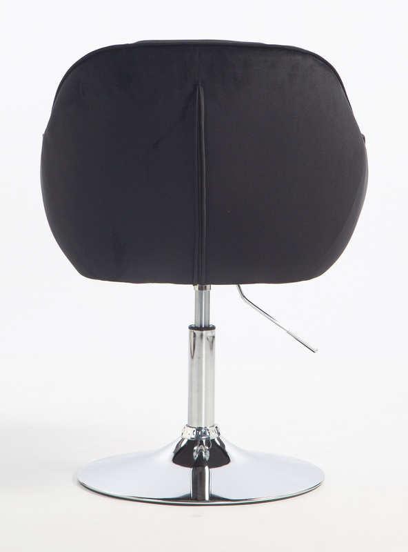 HOKER HR2055N CZARNY WELUR CHROMOWANA PODSTAWA