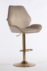 FOTEL HR350W LATTE WELUR ZŁOTA PODSTAWA