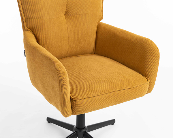 HOKER HR250CROSS ŻÓŁTY CURRY PREMIUM CORD SZTRUKS CZARNA PODSTAWA