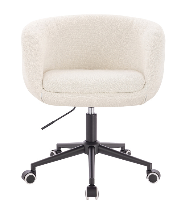 FOTEL HR333K KREMOWY BARANEK CZARNA PODSTAWA