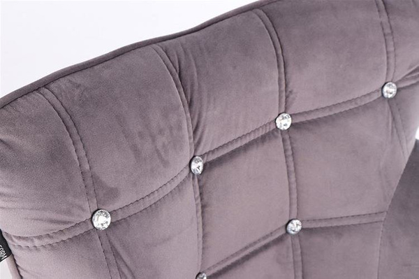 FOTEL HR804CK GRAFITOWY WELUR ZŁOTA PODSTAWA