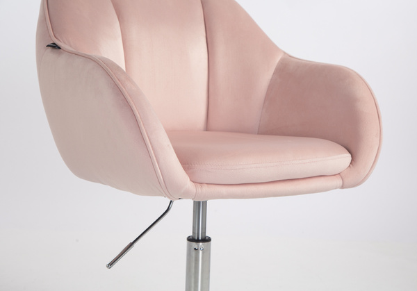 HOKER HR2055N PUDROWY RÓŻ WELUR CHROMOWANA PODSTAWA