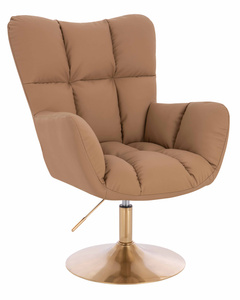 HOKER HR650N KARMELOWY EKOSKÓRA PREMIUM SOFT ZŁOTA PODSTAWA