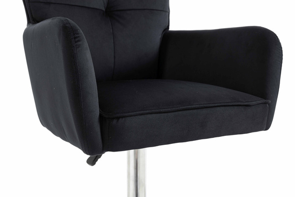 HOKER HR250W CZARNY WELUR  CHROMOWANA PODSTAWA