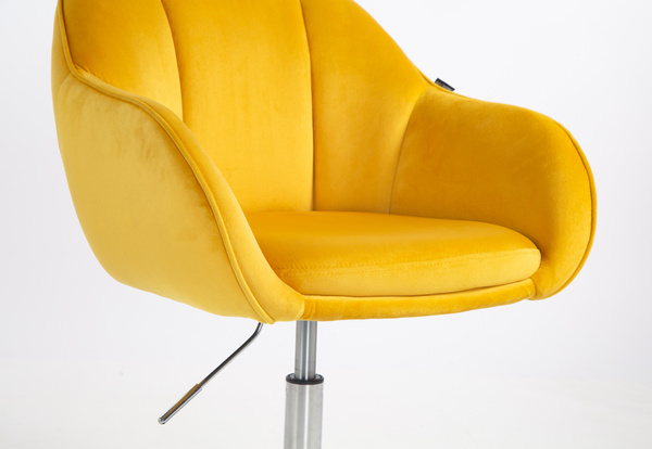 HOKER HR2055N ŻÓŁTY WELUR CHROMOWANA PODSTAWA