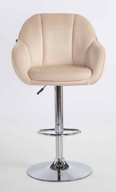 HOKER HR2055W KREMOWY WELUR CHROMOWANA PODSTAWA