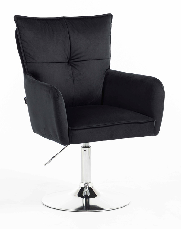 HOKER HR250N CZARNY WELUR  CHROMOWANA PODSTAWA