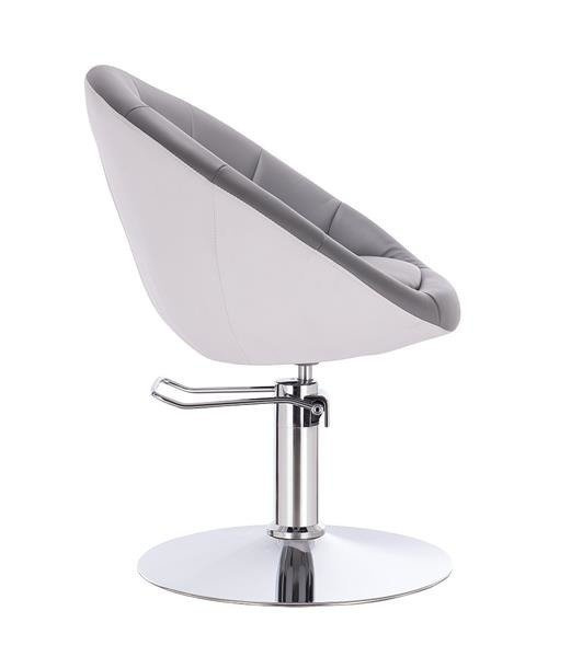 FOTEL HR8516H  SZARO-BIAŁY