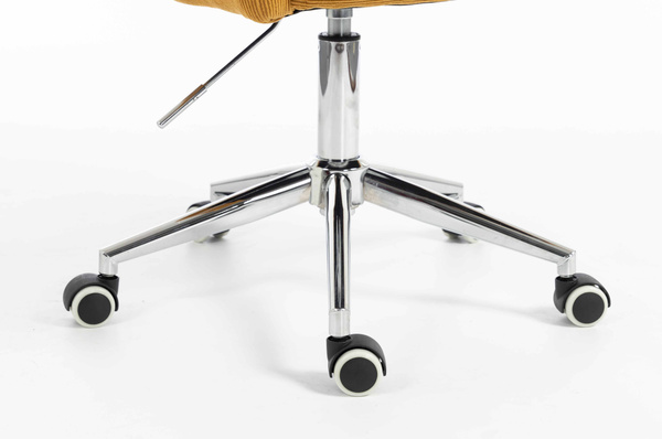 HOKER HR250K ŻÓŁTY CURRY PREMIUM CORD SZTRUKS CHROMOWANA PODSTAWA