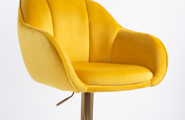 HOKER HR2055W ŻÓŁTY WELUR ZŁOTA PODSTAWA