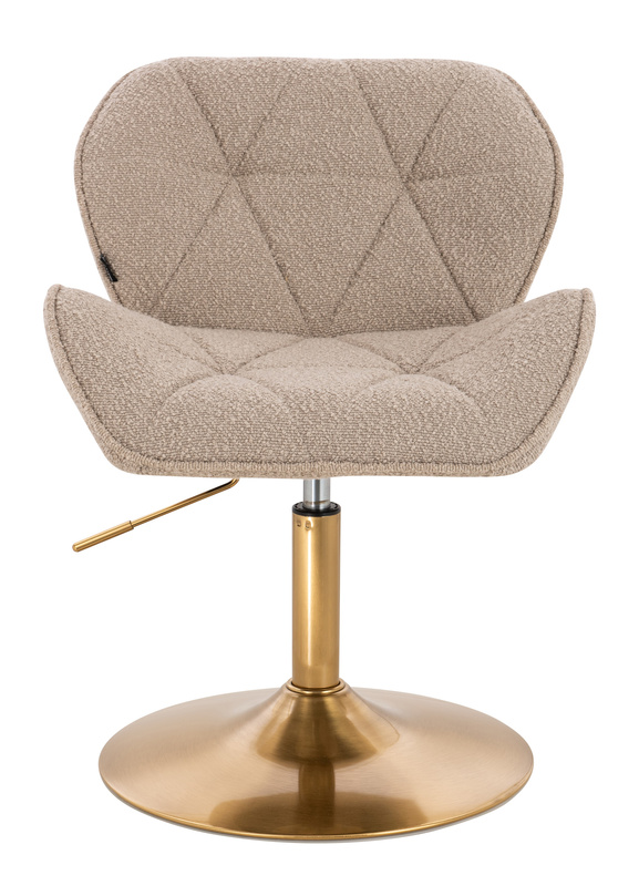 FOTEL HR111N LATTE BARANEK ZŁOTA PODSTAWA