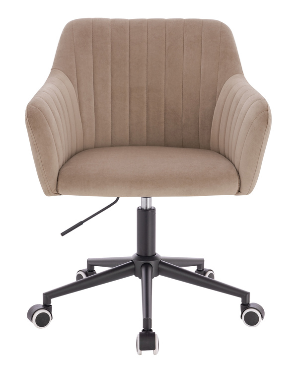 FOTEL HR190K LATTE WELUR CZARNA PODSTAWA