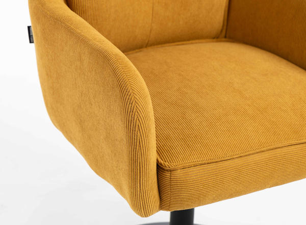 HOKER HR250N ŻÓŁTY CURRY PREMIUM CORD SZTRUKS CZARNA PODSTAWA