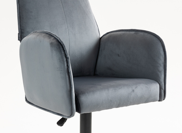 FOTEL HR280KW GRAFITOWY WELUR CZARNA PODSTAWA