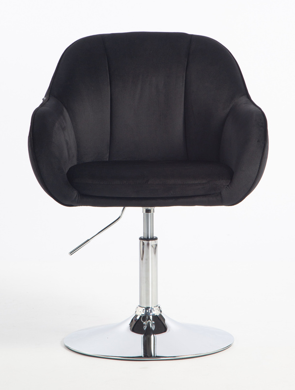 HOKER HR2055N CZARNY WELUR CHROMOWANA PODSTAWA