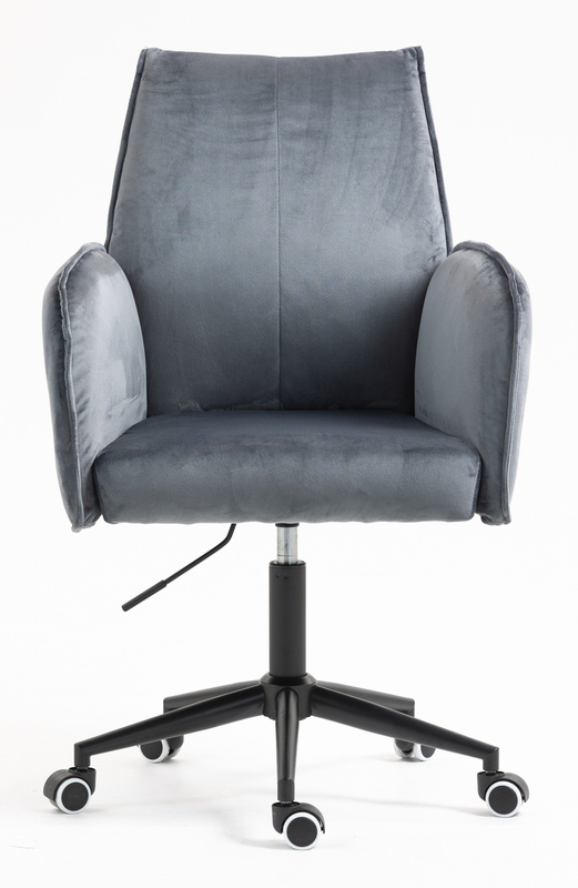 FOTEL HR280K GRAFITOWY WELUR CZARNA PODSTAWA